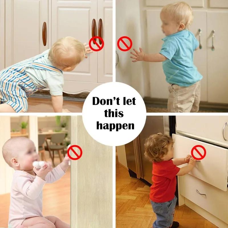 Children infant protection safety lock magnetic limiter invisible cabinet drawer lock baby proofing no drilling screws accessory