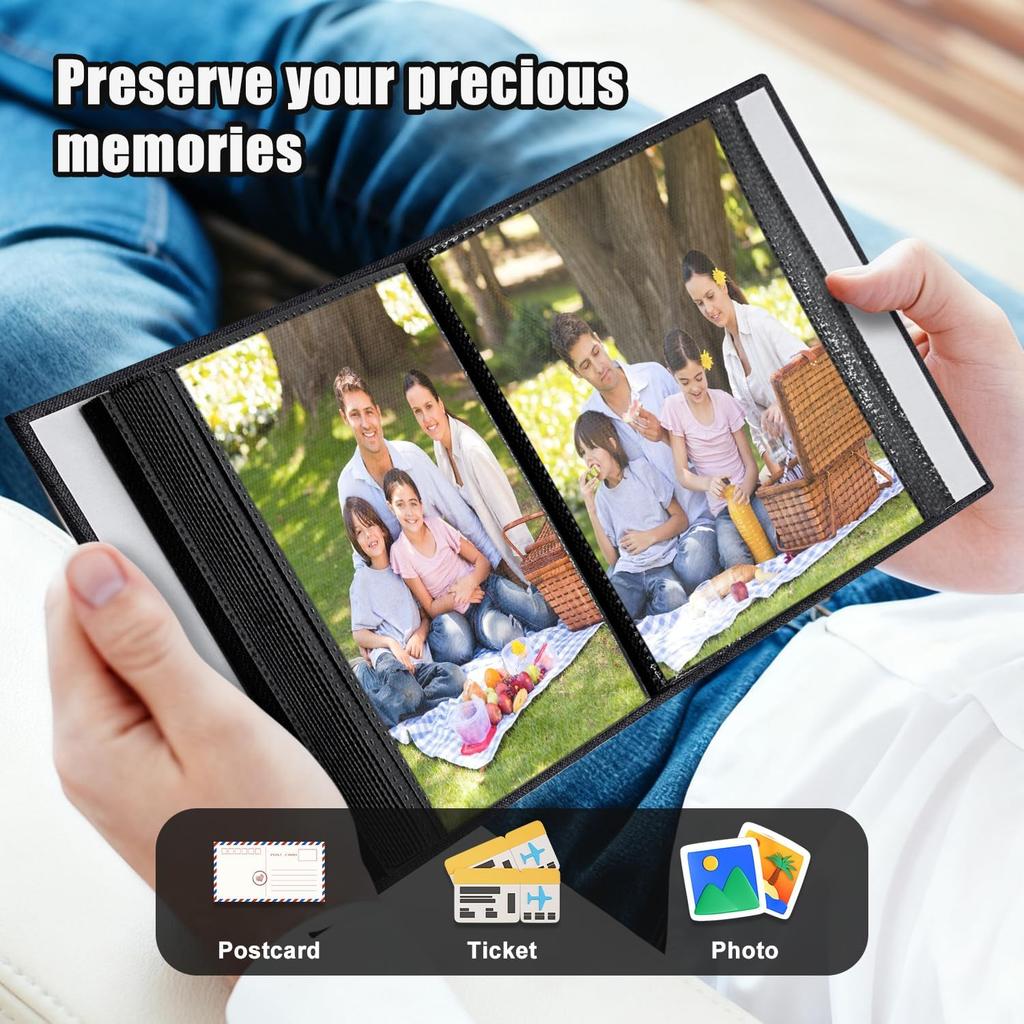 Photo Album 4x6 100 Pockets for Wedding Gifts,Linen Hardcover Picture Albums for Family Anniversary Baby Vacation Pictures