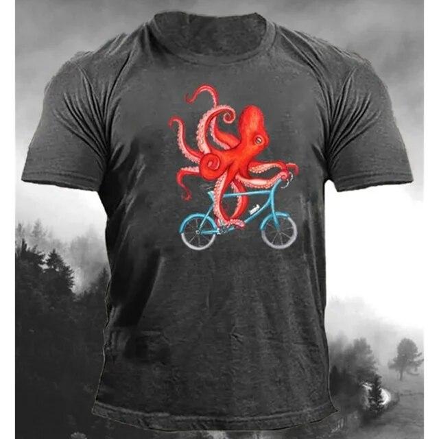 Vintage Herren T-Shirt 3D Schädel Fisch Druck Schreckliche Männer Kleidung Sommer Casual Kurzarm Straße Coole Tops Übergroße Sweatshirt