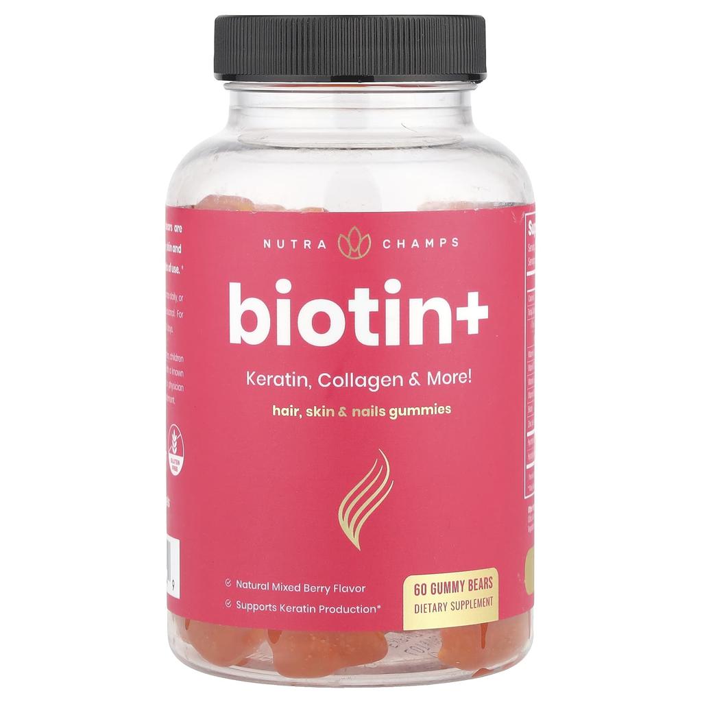 Biotin+, Mixed Berry, 60 Gummies