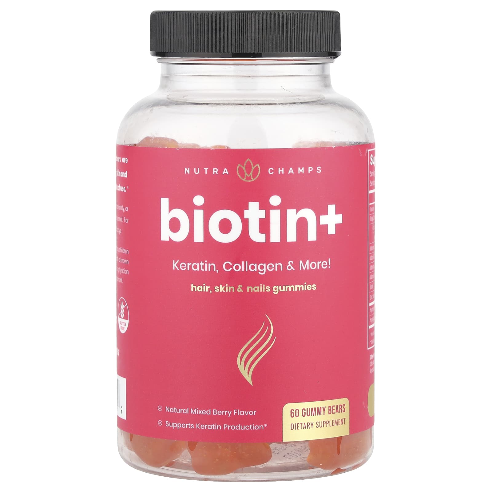

Biotin+, Mixed Berry, 60 Gummies