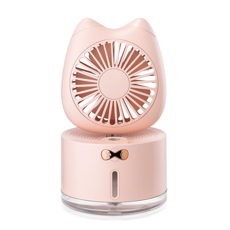 New USB Rechargeable 3-in-1 Cat Humidifier Fan with Large Mist Volume 113*113*192 mm розовый