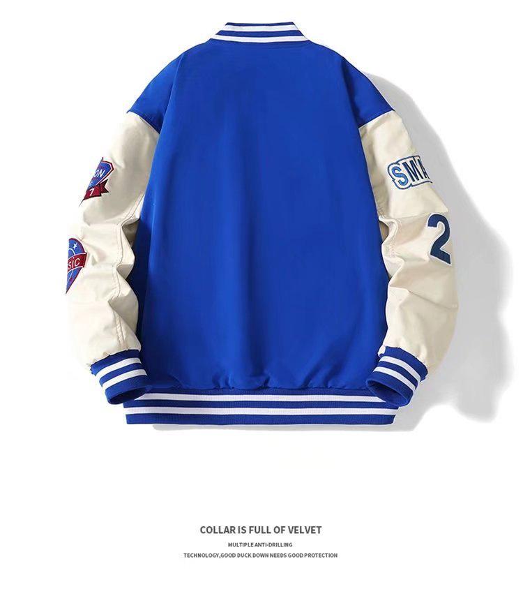 Jachetă de baseball brodată în stil retro american de colegiu pentru tineri