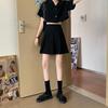Suit Women's High-waisted A-word Pleated Short Skirt Summer Korean Version Black JK Skirt Women's Suit Skirt Two-piece Skirt