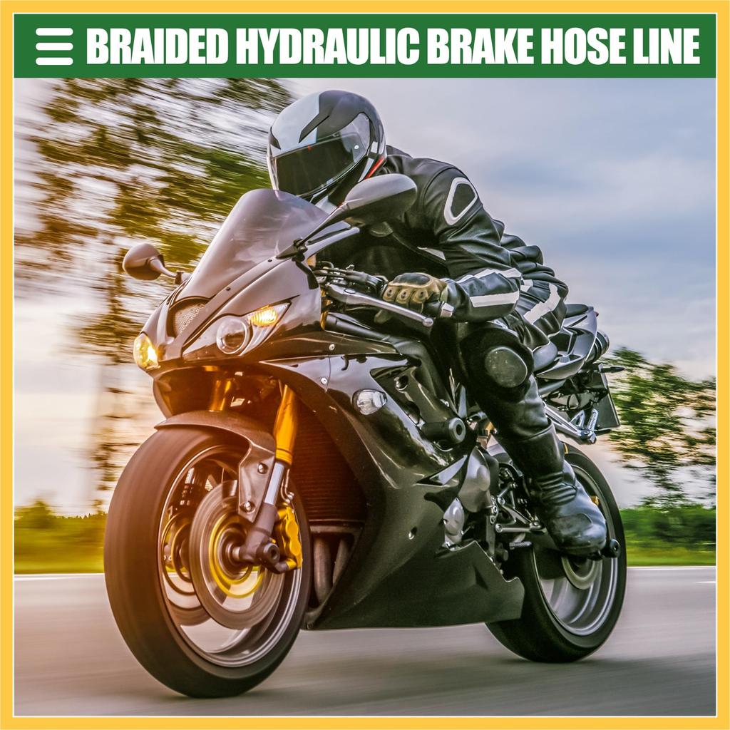 BULLSPANN Motorcycle Brake Hose, Clutch Hose, Hose, For Motorcycles, ATVs, Off-Road Bikes, Universal, Durable, Replacement, Black, Angle 28°, 170cm