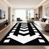 Black White Stripe Carpet Living Room Modern Style Decoration Sofa Side Non-slip Floor Mat Soft Washable Bedroom Cloakroom Rugs