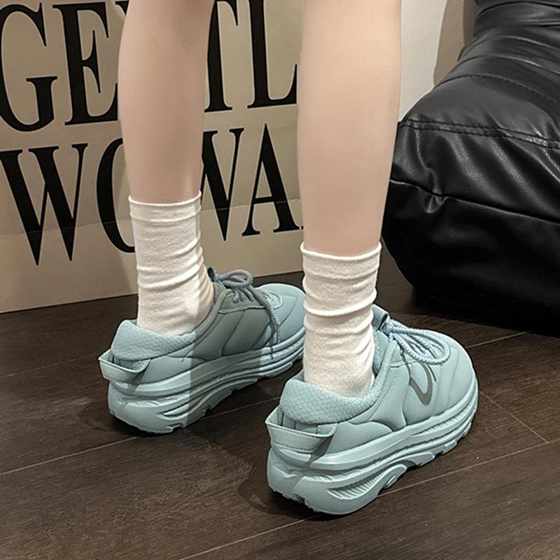[Fashion Tribe] Simple Thick-soled Heightening Dad Shoes Women's 2025 Summer New Comfortable and Breathable Fat Shoes Run