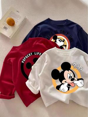 Trendy Spring & Autumn Kids' Cotton Long Sleeve T-Shirt - Cute Design for Boys & Girls