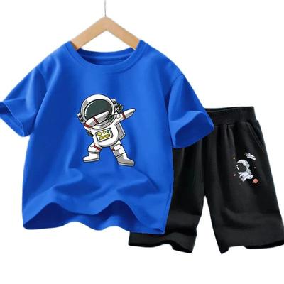 2-piece/set Cartoon Astronaut Summer Children's Clothing Set