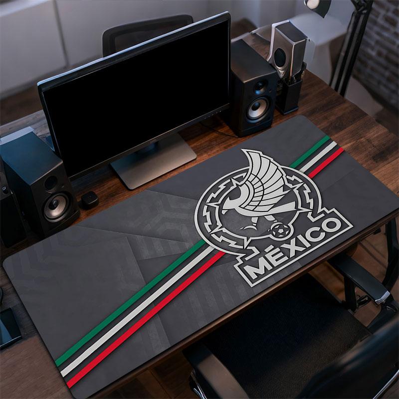 Mexico Football Art Mouse Pad, Large Gaming Desk Mat, Non-slip XXL Mousepad for Laptop & Tablet, Mini PC Playmat with Stitched Edges