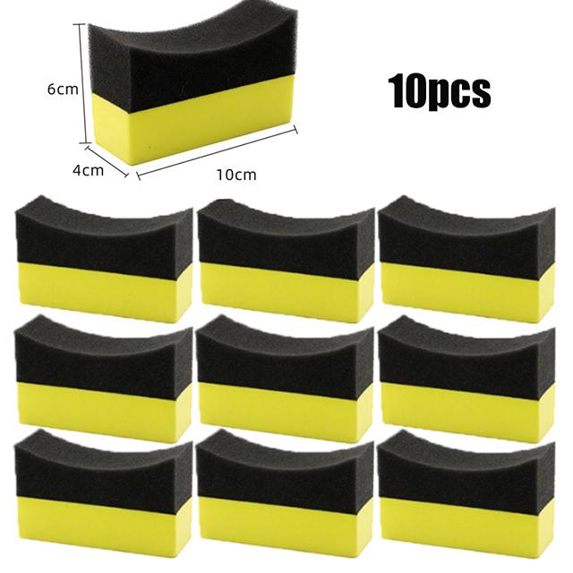 Car Wheel Polishing Waxing Sponge Brush Tire Cleaning Foam Sponge Pad Tyre Polish Detail Wash Wiper Cleaner Tool Car Accessories