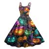 Women's Halloween Print Sexy Off-The-Shoulder Punk Vintage Dress