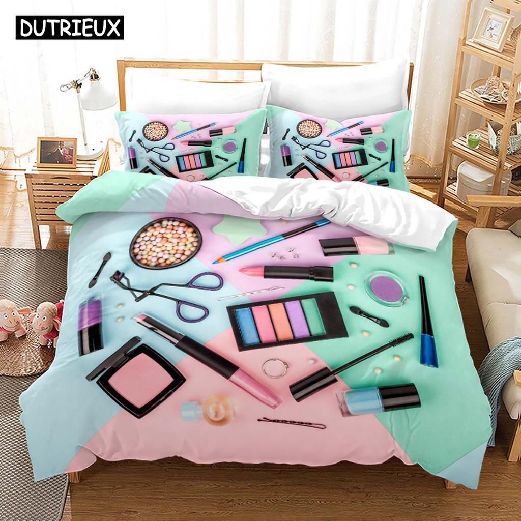 Nordic Cosmetic Fashion Girl Perfume Bedding Set Luxury Duvet Cover 200x200 Pink Bed Linen Bedclothes NO Sheet