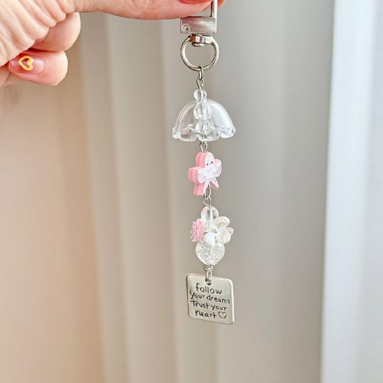 Artistic Resin Kite Keychain With Wind Chime Keyring With Swinging Ornament Handmade Camera Strap Accessory