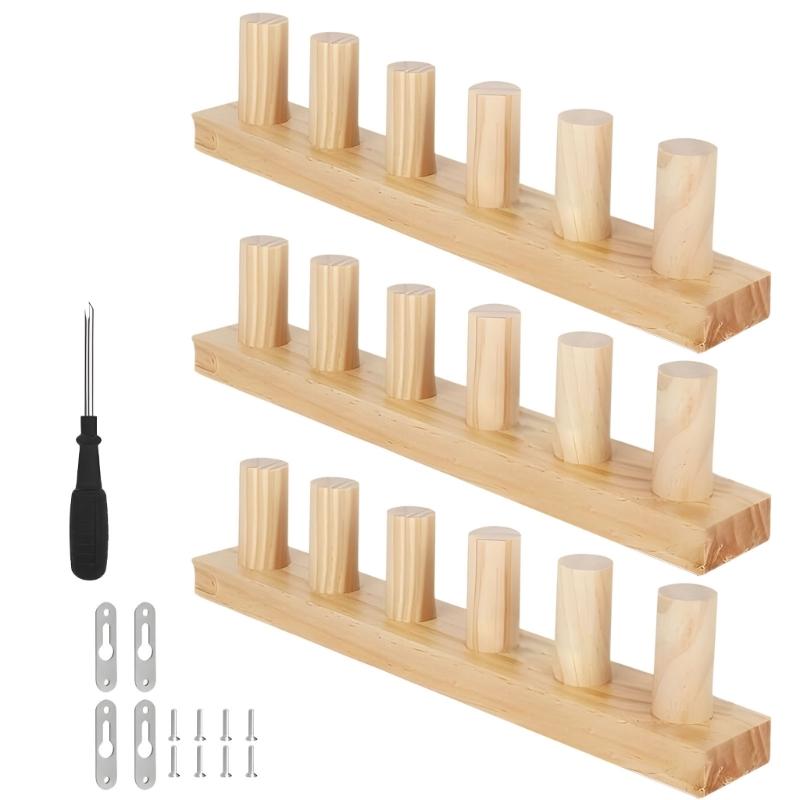 

3PCS Wood Knitting Knitting Set Handmade Tool For Home Decoration Blankets 1