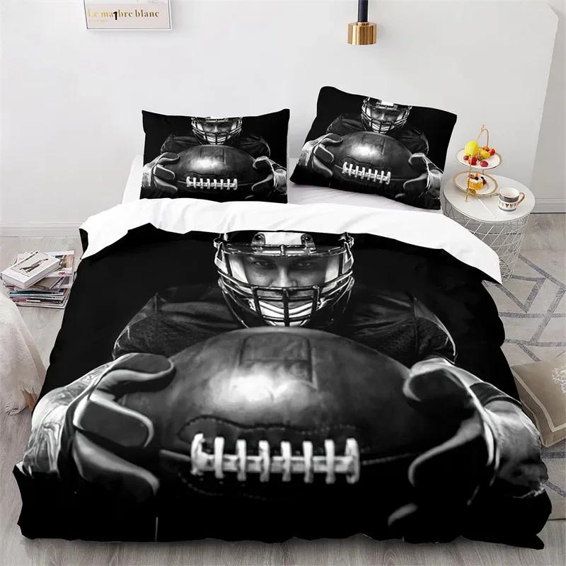 

Sports American Football Player Comfortable Duvet Quilt Cover Pillowcase Bedding Set Children Bedroom Decoration Home Textile 70x133cm 2pcs