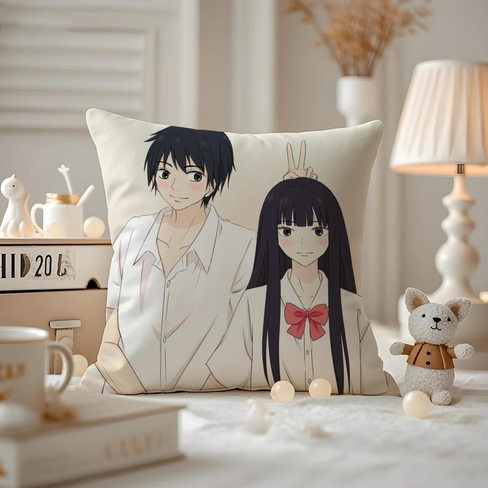 KKimi Ni TTodoke Anime Kissenbezug Anti-Milben Kissenhülle Unsichtbarer Reißverschluss seidiger kurzer Plüsch Sofakissenbezug