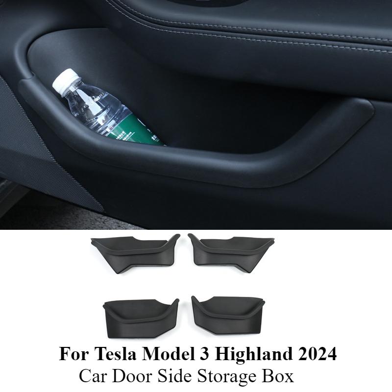 

Door Storage Box Tray Organizer For Tesla Model 3 Highland 2024 Full-Cover Door Edge Slot Storage Protective Felt Easy Cleaning
