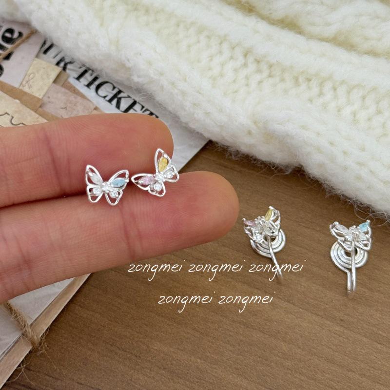 2026 New Exquisite 925 Sterling Silver Butterfly Stud Earrings for Women