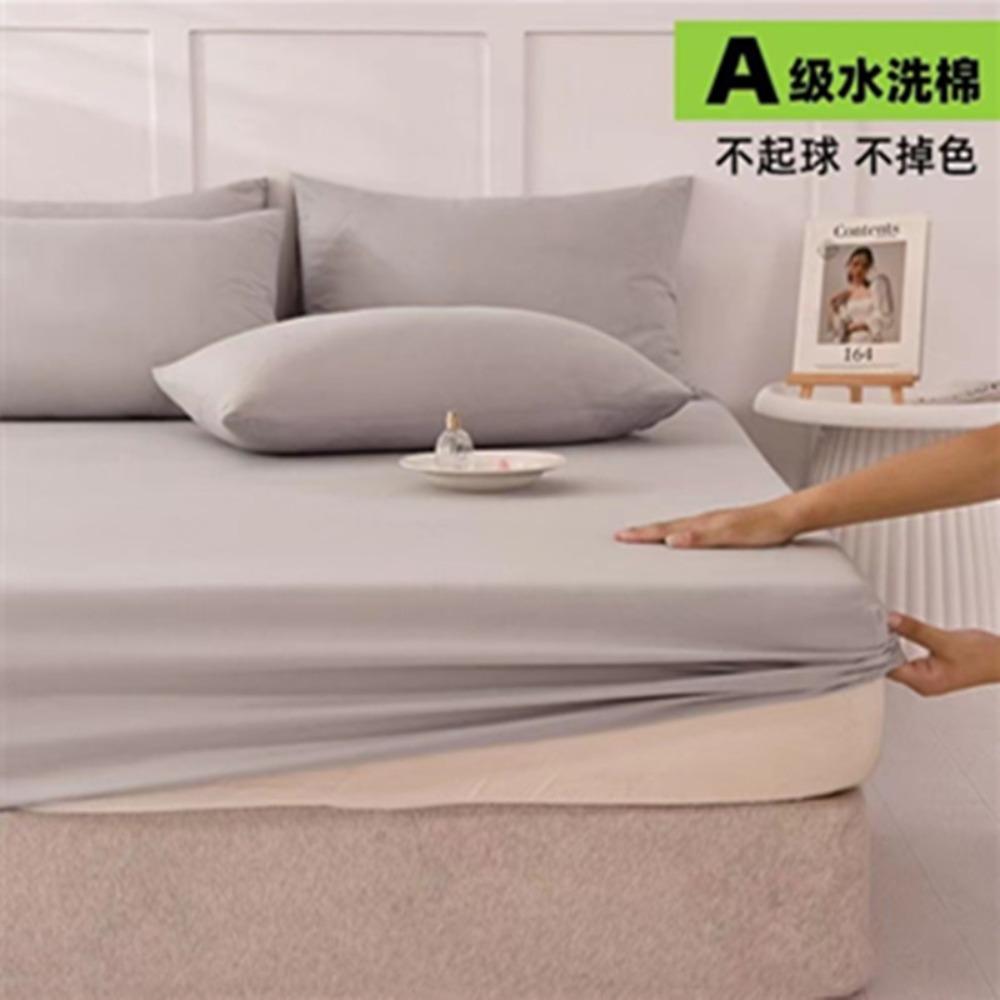 Summer Washed Cotton Fitted Sheet Set, All-around Wrap Mattress Cover, Baby Friendly Single Bed Sheet Mattress Protector