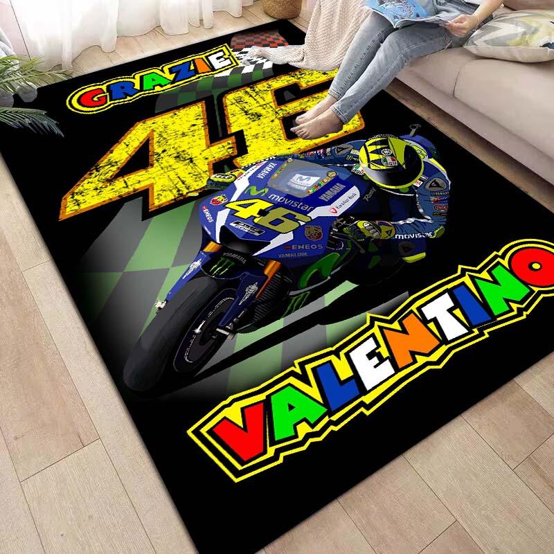 Tappetino da Pavimento Tappeto da Salotto Tappeto da Corsa Moto The Doctor Nero Giallo Pista da Corsa con Numero 46 Design Dinamico Decorazione per la Casa