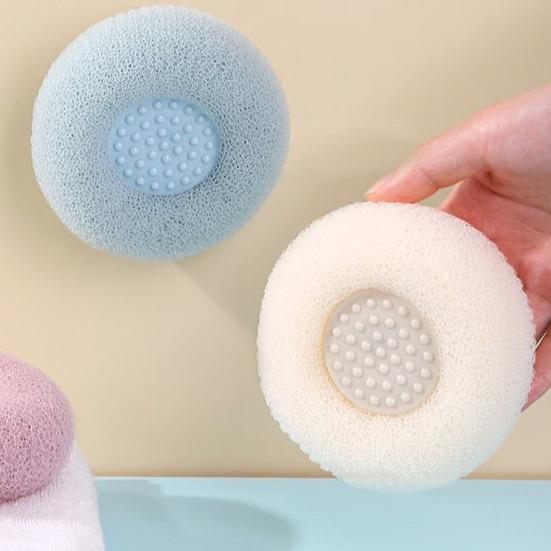 Sunflower Suction Cup Bath Scrub Sponge Deep Exfoliating Massage Skin Pampering Bath Sponge Shower Gel Foam Maker