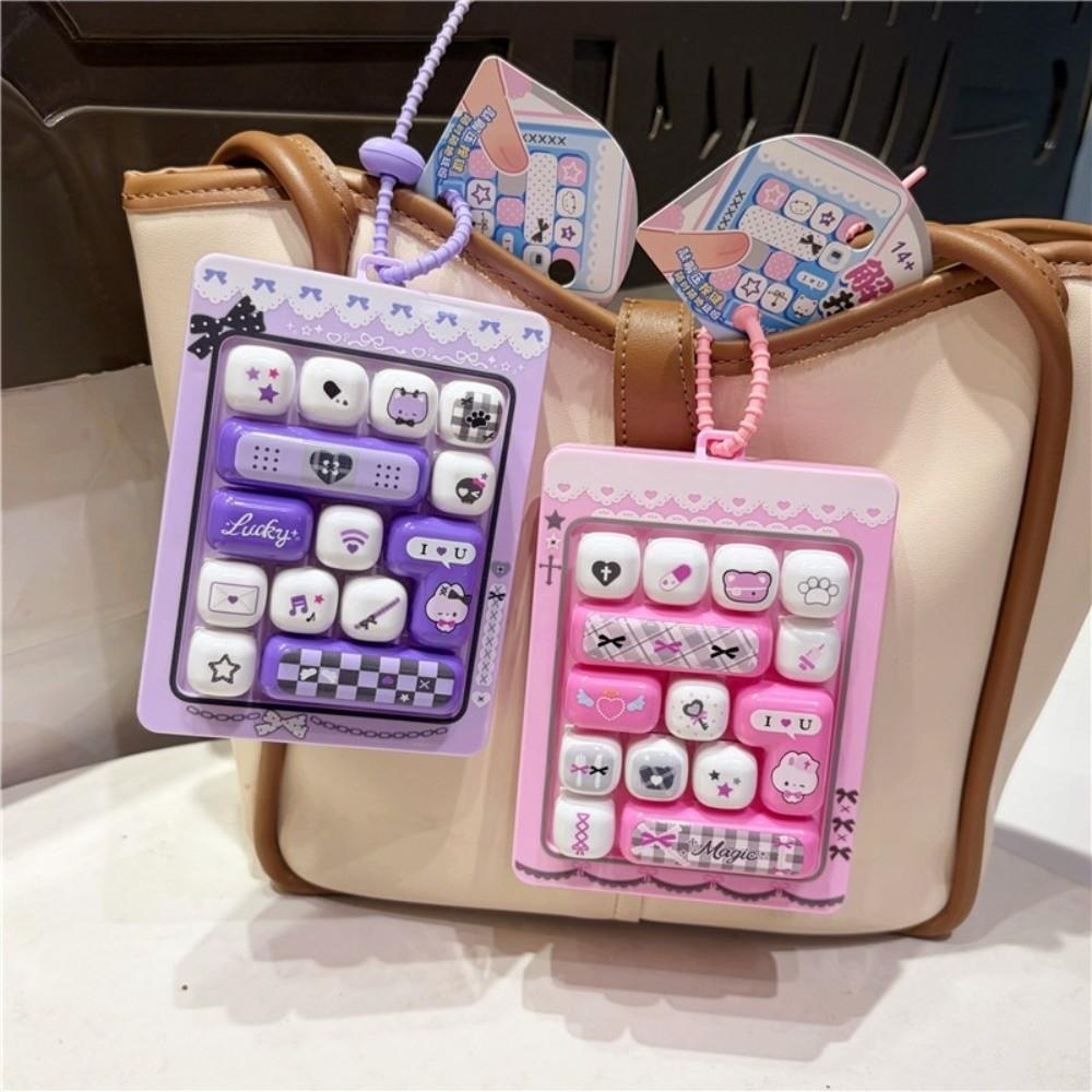 Cartoon 14 Keys Keyboard Keychain Cute Stress Relief Fidget Toy Student Gift