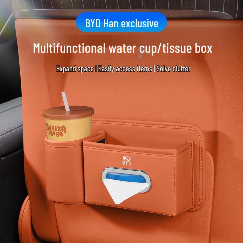 BYD Han EV Multi-Functional Car Seat Back Cup and Tissue Holder