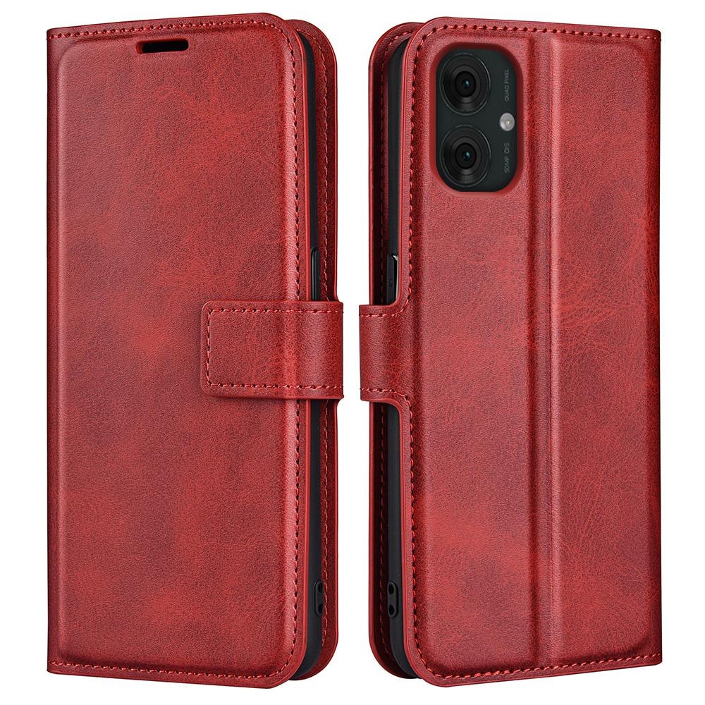 

For Motorola Moto G55 5G Stand Case Anti-Scratch Calf Texture Leather Phone Cover B