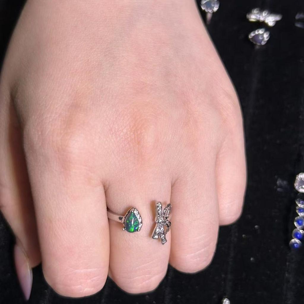 Natural Ethiopian Black Opal Ring Exquisite Ring