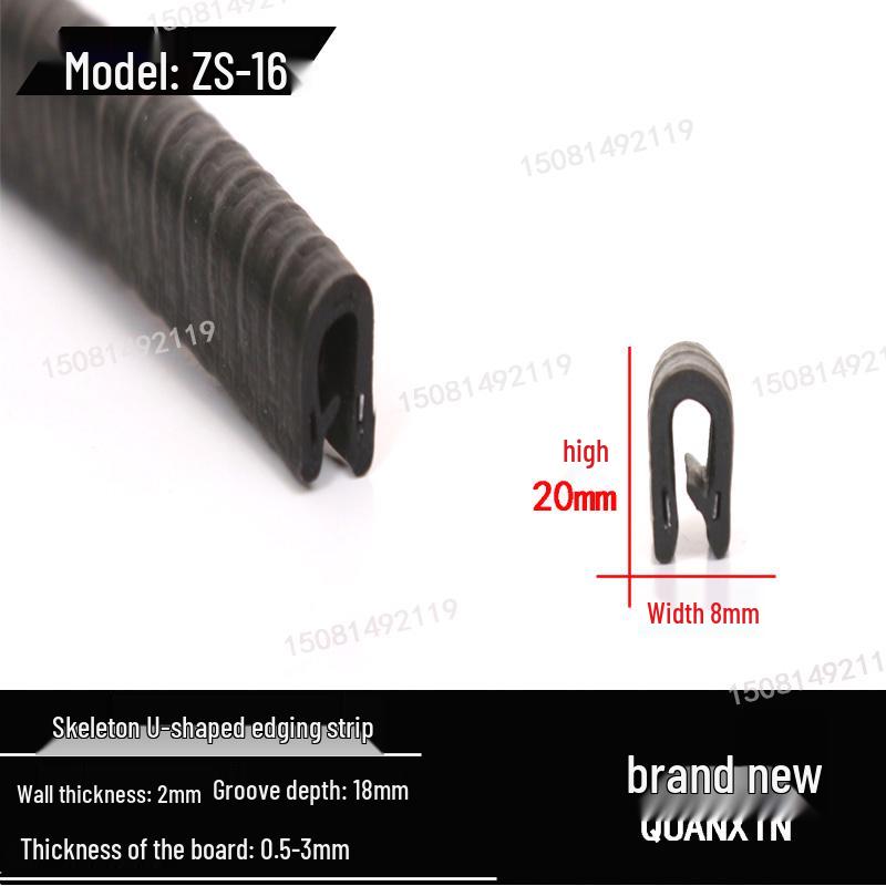 U-Shaped Rubber Edge Banding for Glass and Steel Tiles
