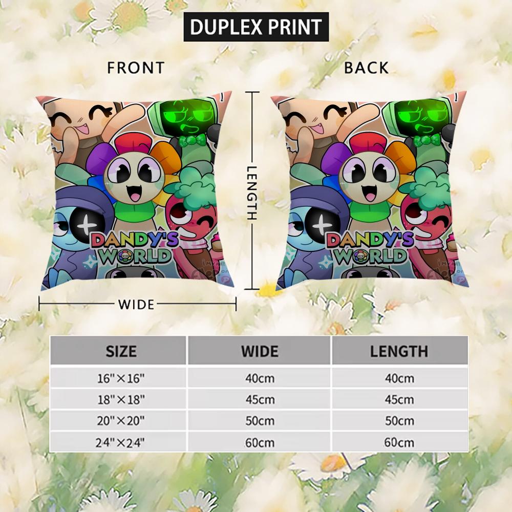 D-Dandys World Pillow Case For Car Sofa Decorative Home Double-sided Print Plush Square Throw Pillow Cushion Cover