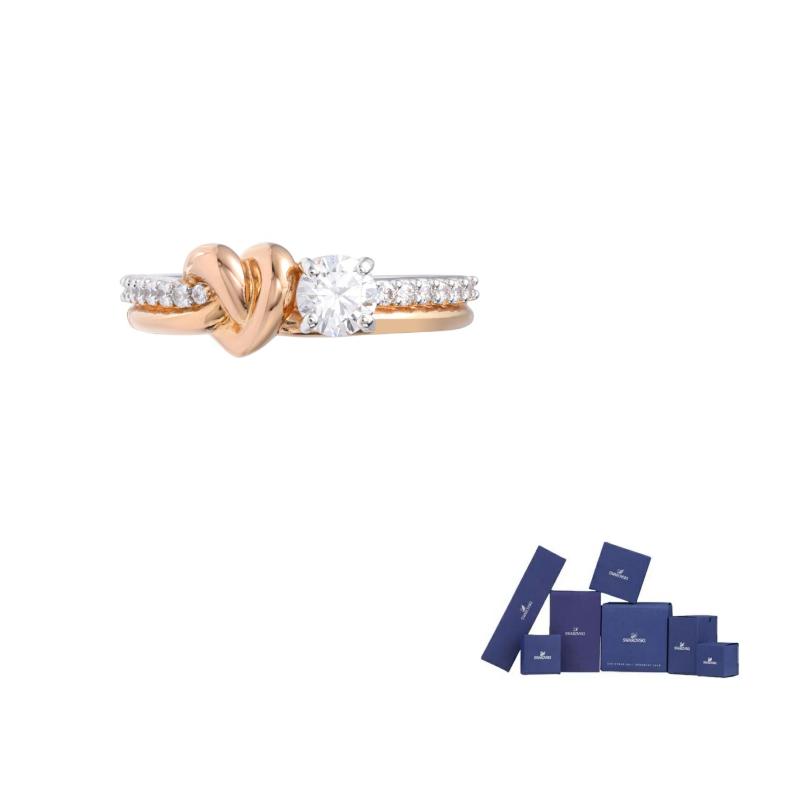 Swarovski Lifelong Heart Alloy Rings Womens White 58-Original brand box