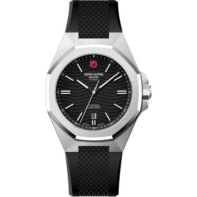 Typhoon Silikonarmband Schwarzes Zifferblatt Quarz 7006.1837 100M Herrenuhr
