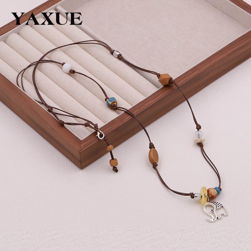 Богемное этническое подвесное ожерелье для женщин - Уникальный дизайн цепочки для свитера Electroplated