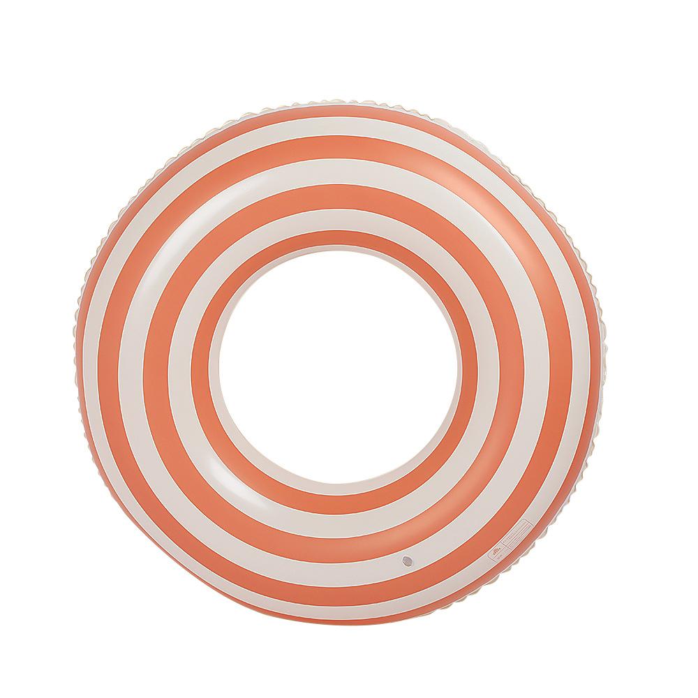 Custom Hot Selling Strip Inflatable Swim Ring Swimming Pool Float Thickened Inflatable Ring Summer Water Park Swim (orange,outner;75cm(#90))