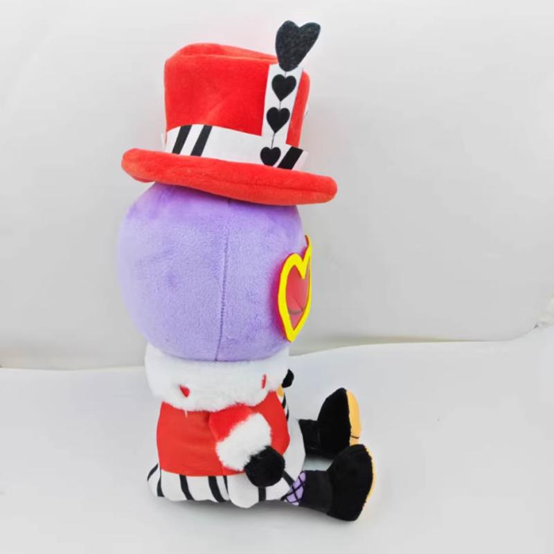 Bambole di peluche divertenti di Hazbin Valentino, Hotel Valentino di compleanno, Giocattolo di peluche con cappello da clown Valentino, Regali per le feste dei fan, Decorazione per feste di bambole
