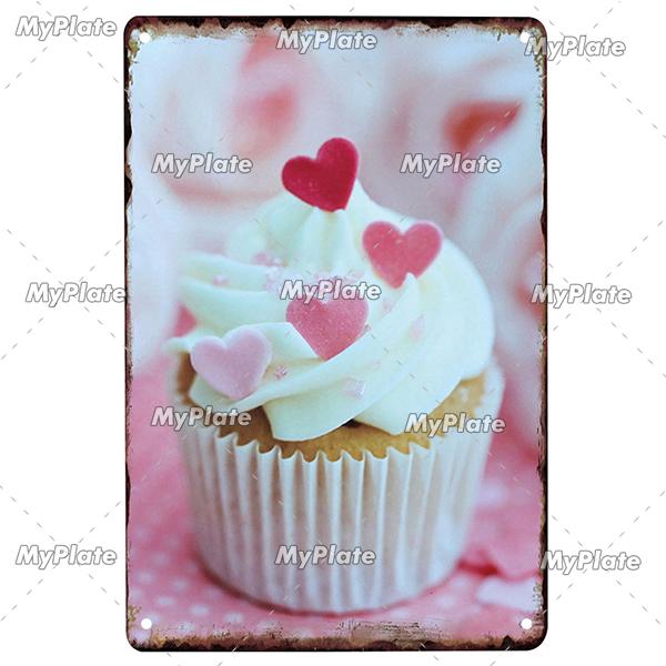 Cupcake Vintage Tin Sign Metal Sign Decorative Plaque Wall Decor Man Cave Club Decoration