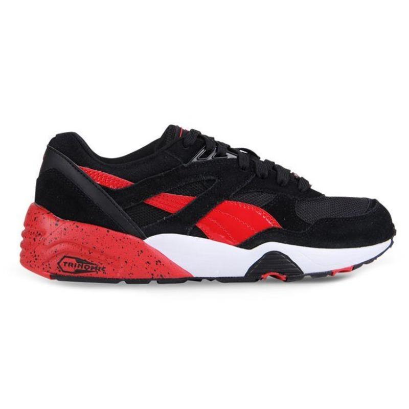 PUMA R698 Block Unisex Low top Fashion Daily Casual Shoes Black Red  360030-02