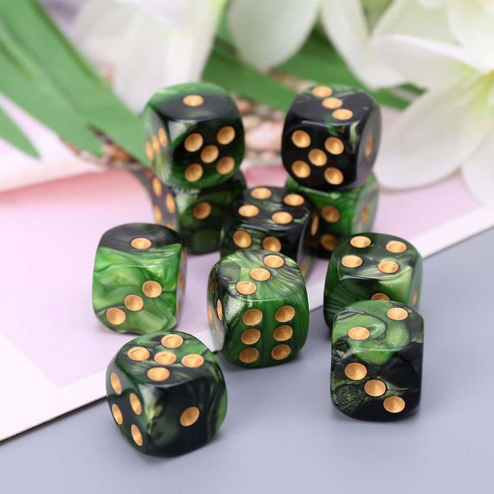 

Игрушки для игр Настольные игры Игровые кубики D6 6-гранные кубики с круглыми краями Квадратные кубики зелёный