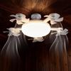 2-in-1 Foldable Ceiling Fan Light Bulb E27 Standard Base 3-Speed Adjustable Wind & 3-Color Dimming, Retractable Blades For I8P2