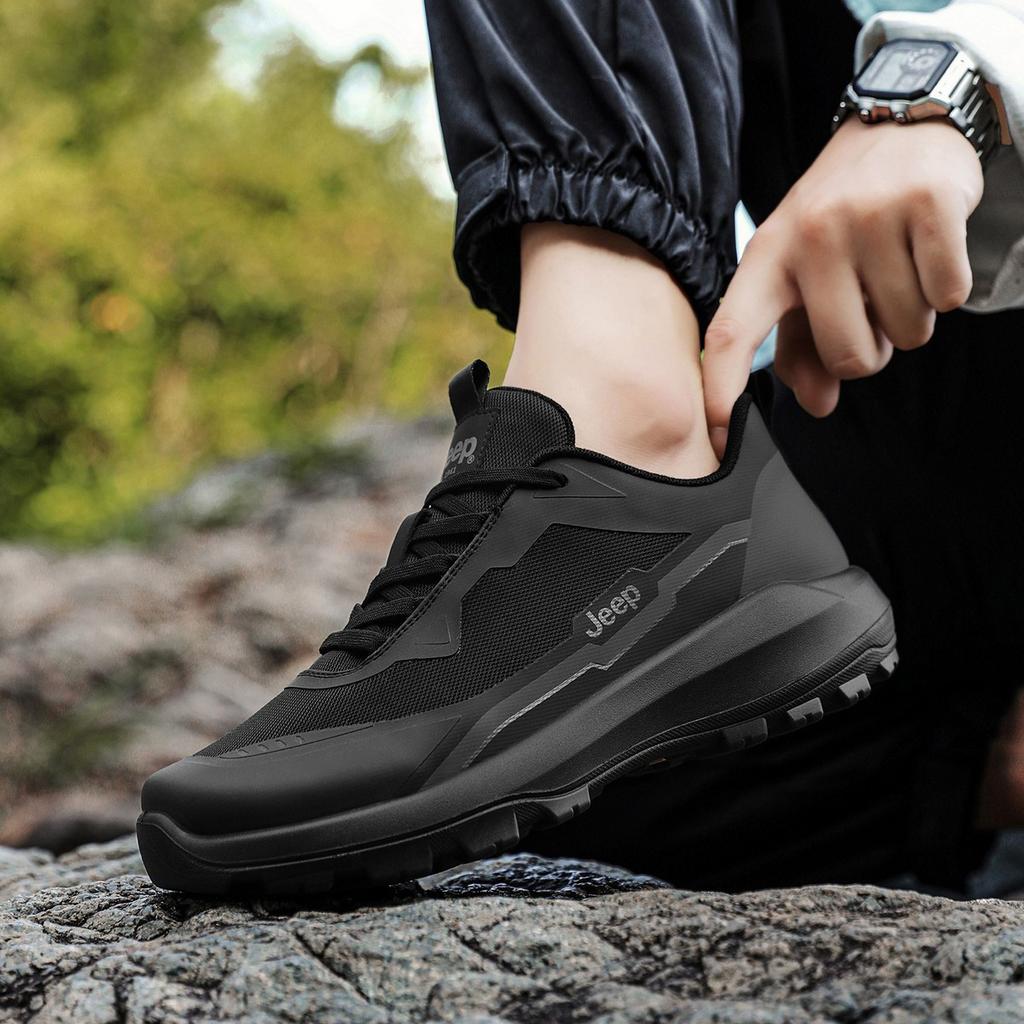 Jeep Fashion Sports Series Fabric TPU Outdoor Hiking Shock Absorbing Wear Resistant Rebound Low Top Casual Shoes Men Sneaker P553M13025