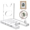 1set Adjustable Acrylic Display Easels for Decorative Plates Artworks Rectangle Clear 17x11.6x14.6cm