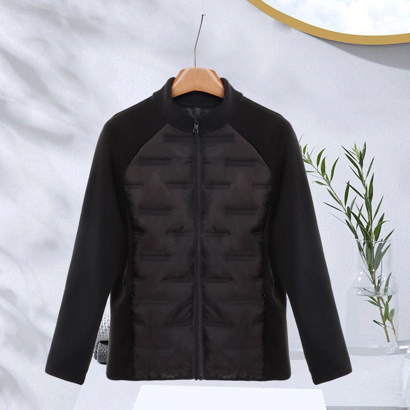 

Women s Thickened Stand Collar Patchwork Jacket - Plus Velvet, Slimming Warm Fleece, Autumn/Winter Collection 2XL (suggested 90-115 jin) чёрный