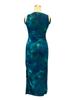 Summer Women Sleeveless Print Mesh Bodycon Dress Mature Style French Retro Patchwork Slim Sexy Elegant Women Maxi Dress