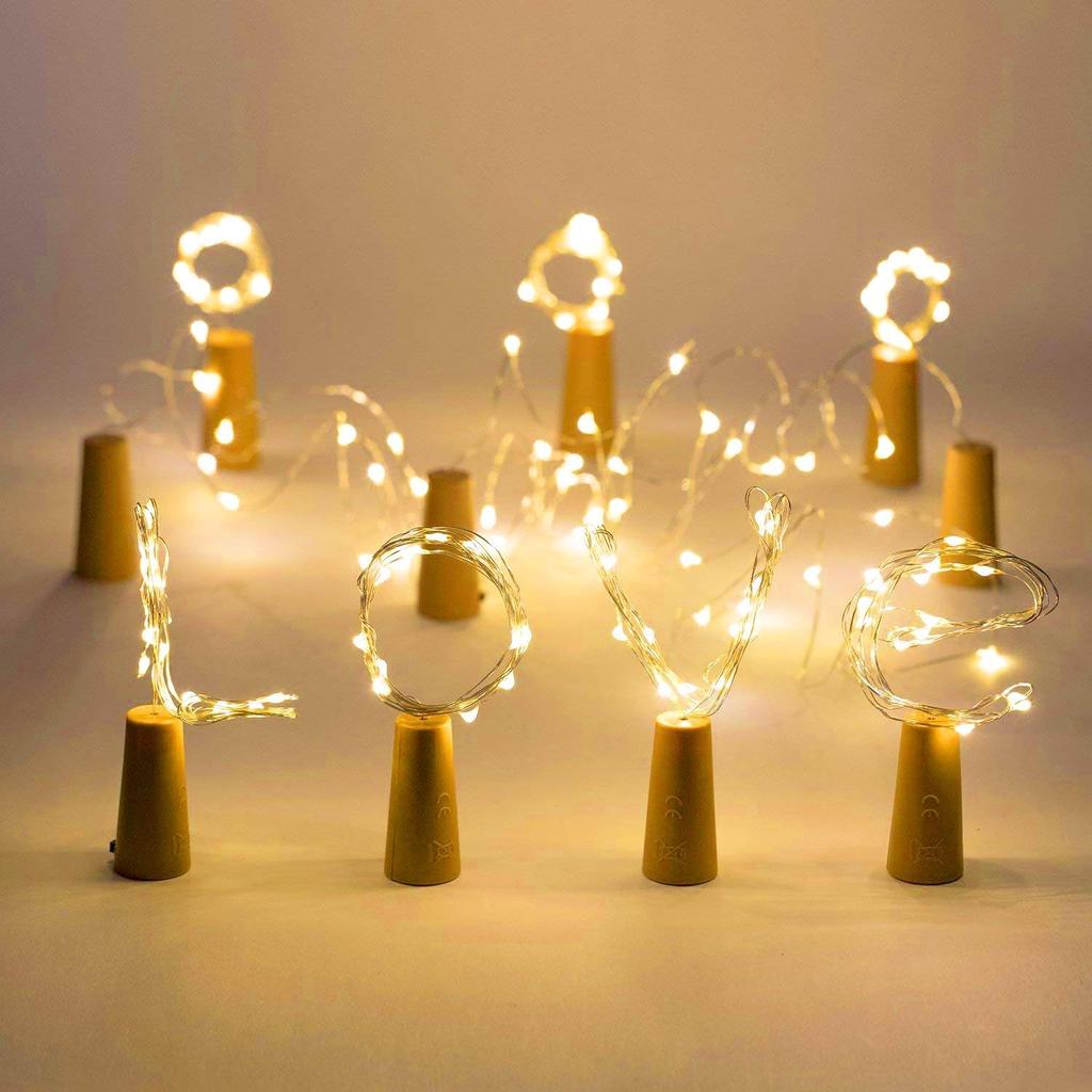 2Meters 20 LED Beads Wine Bottle Lights with Cork 20LED Mini Fairy Christmas Lights