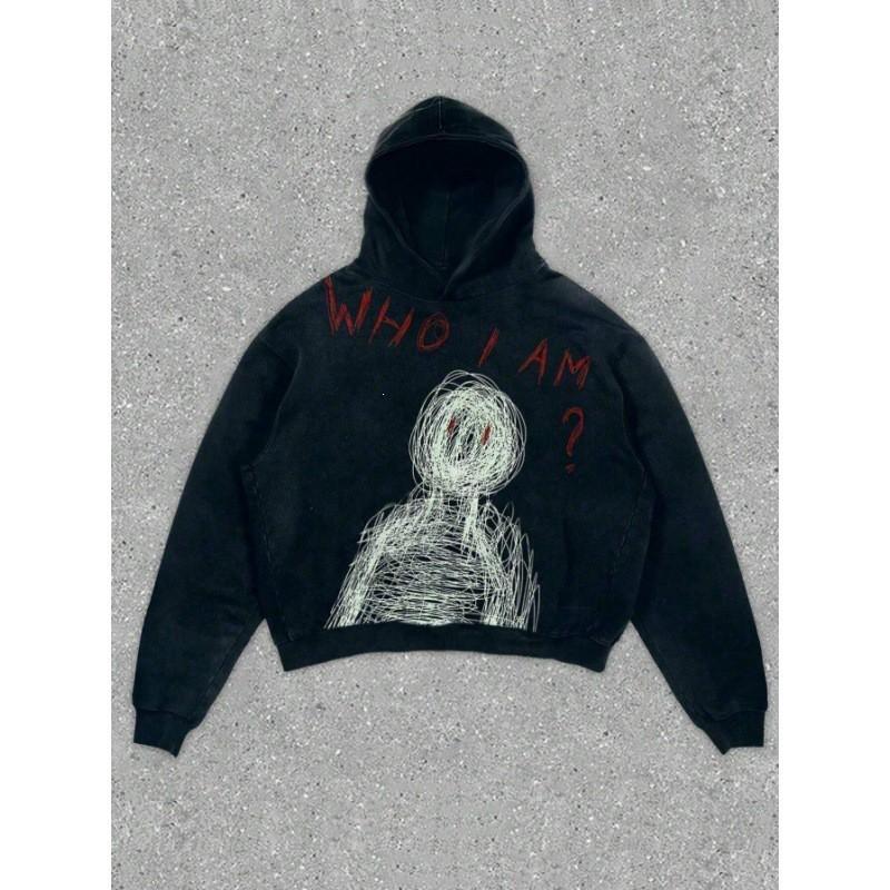 Amerikan Punk Kurukafa 3D Baskılı Kısa Kapüşonlu Sweatshirt Bol Kesim Erkek Kadın Sokak Giyimi