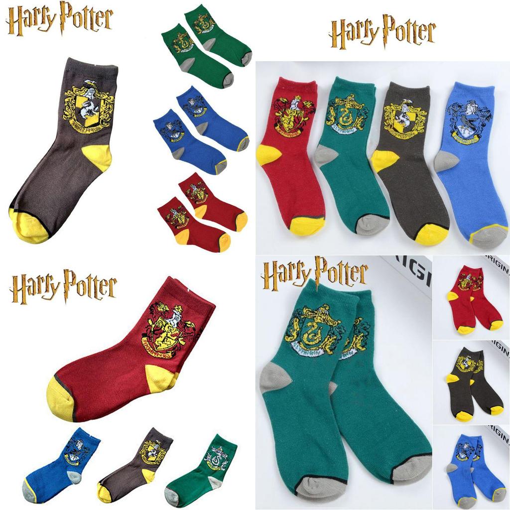 Meias Longas de Tricô de Algodão Harry Potter Unissex Estilosas Para Fãs de Slytherin Gryffindor