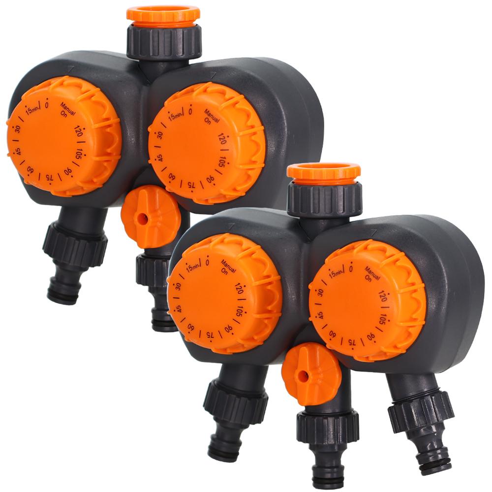 

Садовый механический таймер с 3-ходовым двойным управлением поливом автоматический контроллер для тепличного крана, шланга, мойки