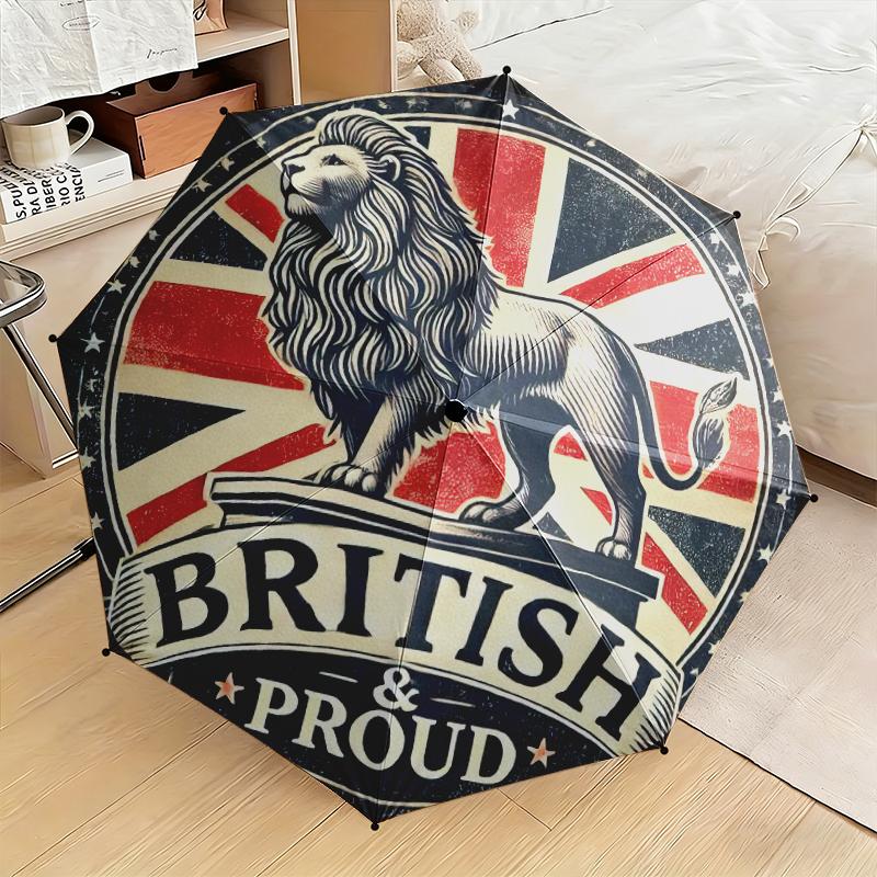 1 pz Design Artistico Bandiera Britannica Ombrello Portatile Pieghevole Struttura a Ossa di Ferro Struttura Ossea Ombrello da Esterno per Casa